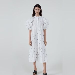 Zara White Dress with Black Dots